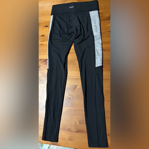 Victoria's Secret PINK Black and Gray Leggings with Branding Strips - Picture 4 of 5